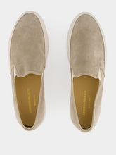 Common Projects Warm Grey Minimal Slip On Low Profile Suede Sneakers
