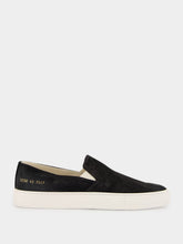 Common Projects Black Minimal Slip On Low Profile Suede Sneakers