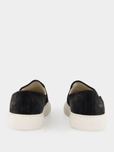 Common Projects Black Minimal Slip On Low Profile Suede Sneakers