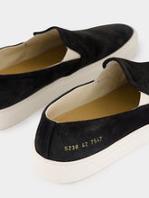 Common Projects Black Minimal Slip On Low Profile Suede Sneakers