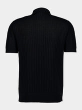 Piacenza 1733 Black Silk Linen Blend Polo Shirt