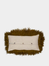 Maison de Vacances Bronze Tibetan Goat Hair and Linen Cushion