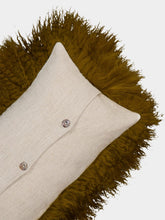 Maison de Vacances Bronze Tibetan Goat Hair and Linen Cushion