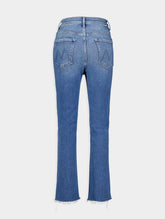 Mother High-Waisted Rider Ankle Fray Jeans