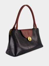Versace Brown and Black Leather East/West Shoulder Bag