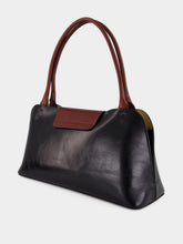 Versace Brown and Black Leather East/West Shoulder Bag