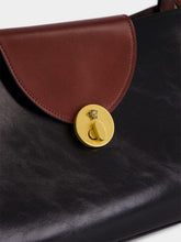 Versace Brown and Black Leather East/West Shoulder Bag