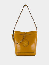 Versace Brown Pivot Small Leather Bucket Bag