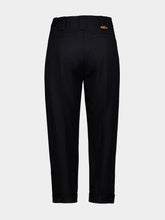 Versace Black Wool High-Waisted Capri Trousers