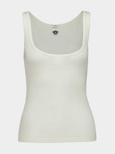 Versace White Embroidered Ribbed Wool Tank Top