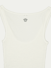 Versace White Embroidered Ribbed Wool Tank Top