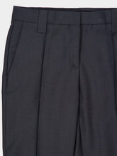 Versace Grey Wool-Mohair Straight Formal Trousers