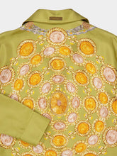 Versace Chartreuse Printed Silk Twill Shirt