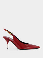 Versace Burgundy Nyx Leather 80 Slingback Pumps