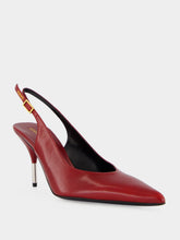 Versace Burgundy Nyx Leather 80 Slingback Pumps