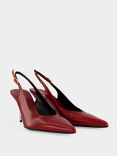 Versace Burgundy Nyx Leather 80 Slingback Pumps