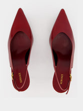 Versace Burgundy Nyx Leather 80 Slingback Pumps