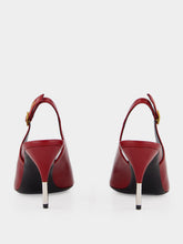 Versace Burgundy Nyx Leather 80 Slingback Pumps