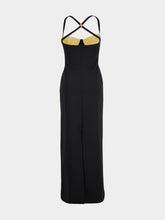 Versace Black Strappy Back Jersey Maxi Dress