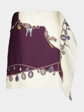 Versace Burgundy Stolen Jewels Silk Mini Skirt