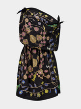 Versace Black Broken Jewels Silk Midi Dress