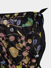 Versace Black Broken Jewels Silk Midi Dress