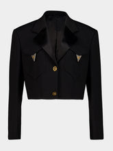 Versace Black Wool Cropped Blazer
