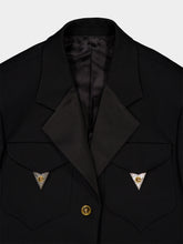 Versace Black Wool Cropped Blazer