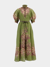 Zimmermann Ottie Swing Maxi in Khaki Floral