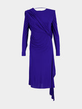 Versace Blue Draped Crêpe Jersey Midi Dress