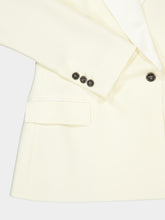 Versace White Embroidered-Lapel Wool Blazer