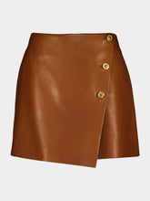 Versace Brown Nappa Plongé Leather Mini Skirt