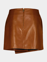 Versace Brown Nappa Plongé Leather Mini Skirt