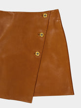 Versace Brown Nappa Plongé Leather Mini Skirt