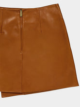 Versace Brown Nappa Plongé Leather Mini Skirt