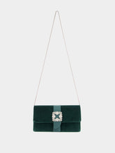 Manolo Blahnik Green Velvet Capri Clutch Bag