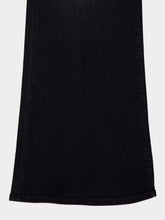 Mother Black Wide-Leg Jeans in Spiked Hair Wash