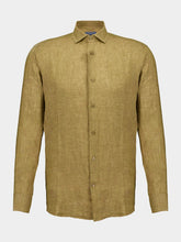 Frescobol Carioca Antonio Khaki Brown Linen Shirt