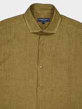 Frescobol Carioca Antonio Khaki Brown Linen Shirt