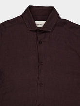 Frescobol Carioca Cocoa Brown Antonio Linen Shirt