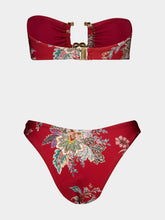 Zimmermann Red Multi Paisley Rhiannon Knot Bikini