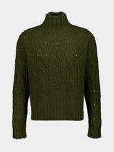 Piacenza 1733 Dark Green Alpaca Cashmere High-Neck Jumper