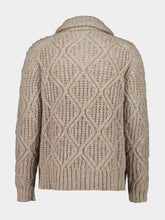 Piacenza 1733 Natural Baby Alpaca Diamond Stitch Cardigan