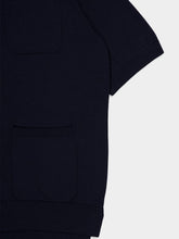 Piacenza 1733 Navy Blue Short-Sleeve Button-Up Shirt