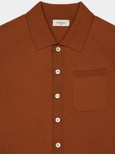Piacenza 1733 Brick Red Short-Sleeve Button-Up Shirt