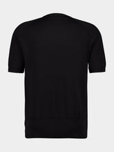 Piacenza 1733 Black Short-Sleeve Cotton Jumper