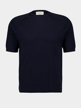 Piacenza 1733 Navy Blue Short-Sleeve Cotton Jumper