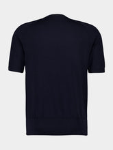 Piacenza 1733 Navy Blue Short-Sleeve Cotton Jumper