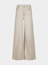 Mother Beige Wide-Leg Cotton Jeans