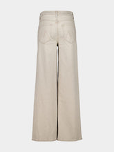 Mother Beige Wide-Leg Cotton Jeans